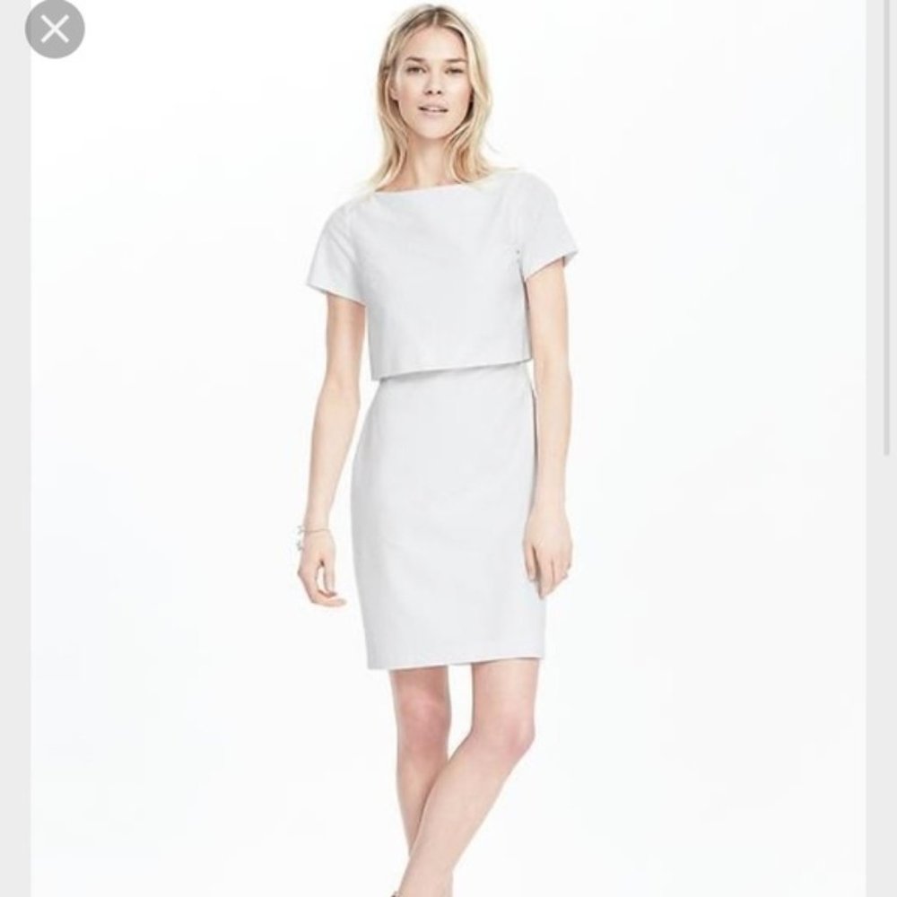 Banana Republic Seersucker Layered Dress NWT
